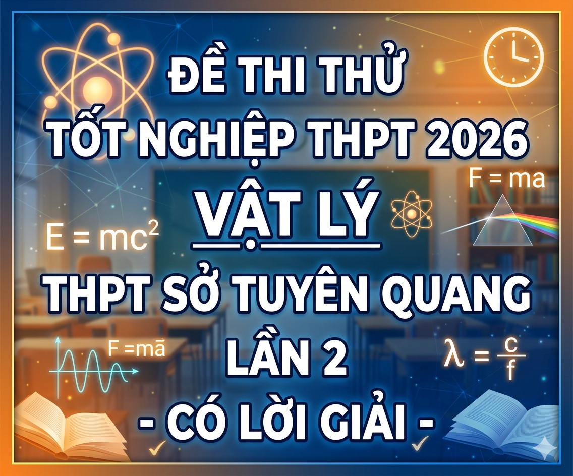 64.  Đề thi thử tốt nghiệp THPT 2026 Vật Lý THPT Sở Tuyên Quang Lần 2 - Có lời giải